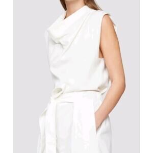 NWT 3.1 Phillip Lim Military Rib Cowl Neck Cream Tank Top Size XS $395